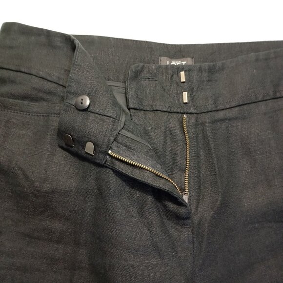 Ann Taylor LOFT 100% Linen Pants Petites Black Julie Wide-leg Size 10P Womens - Picture 11 of 11